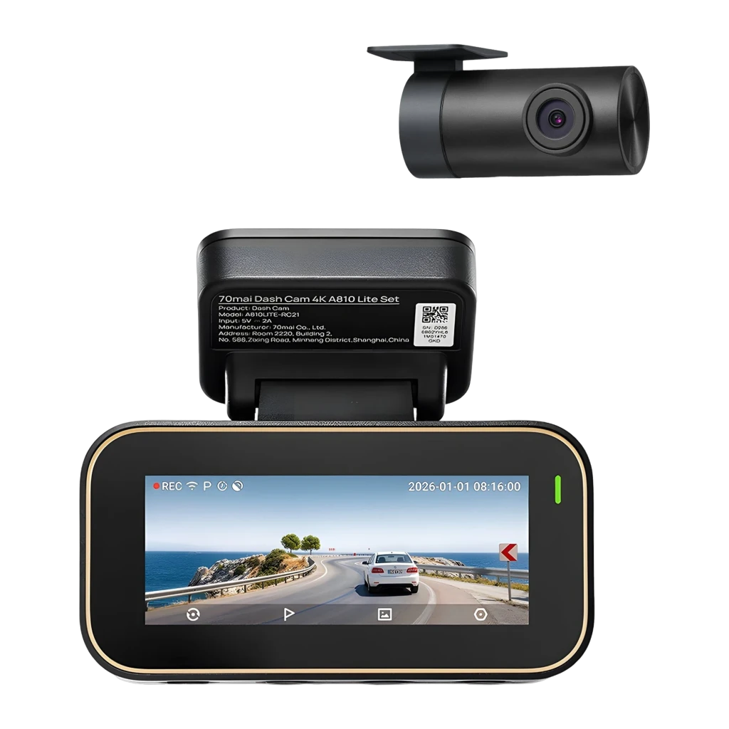 Dashcam 70mai A810 Lite Set com Rear Camera RC21 2CH 4K GPS WiFi
