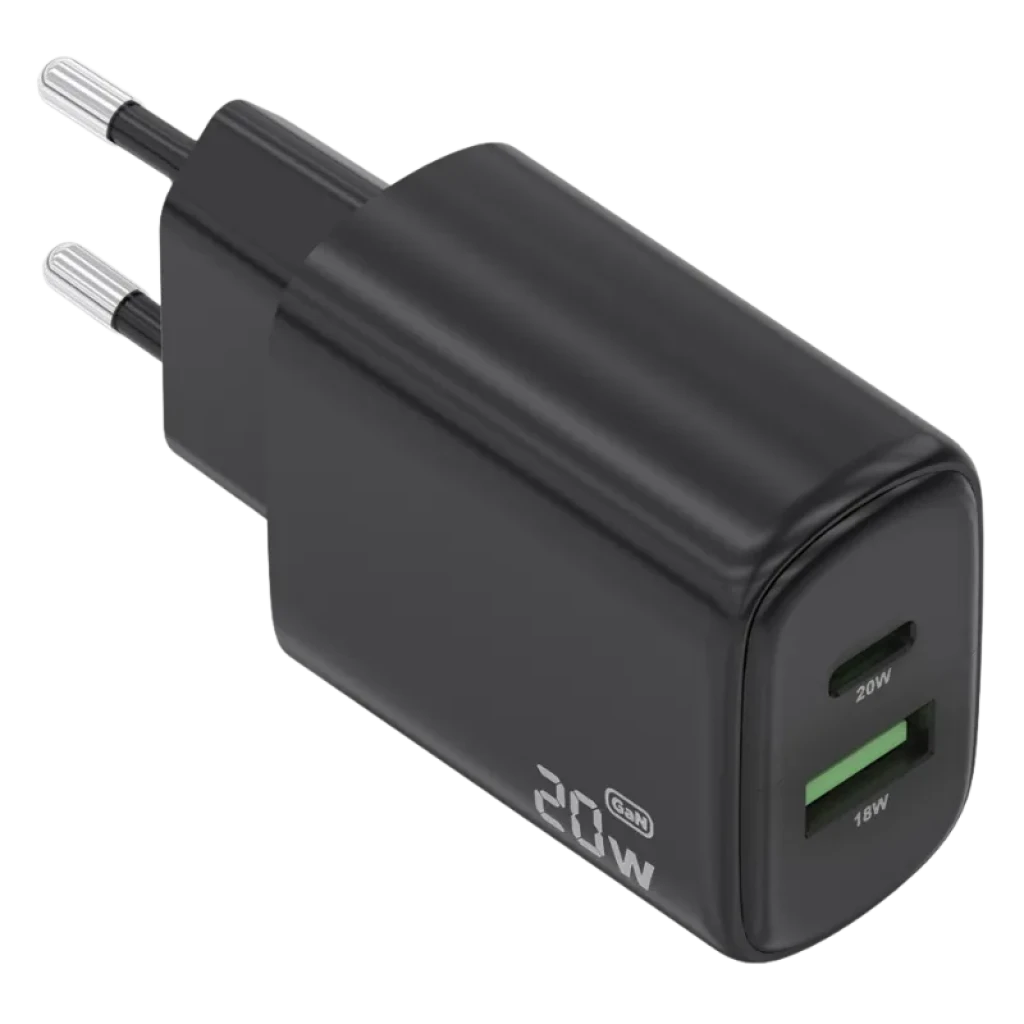 Aisens GaN A110-0910 20 W USB-C + USB-A Preto - Carregador de parede
