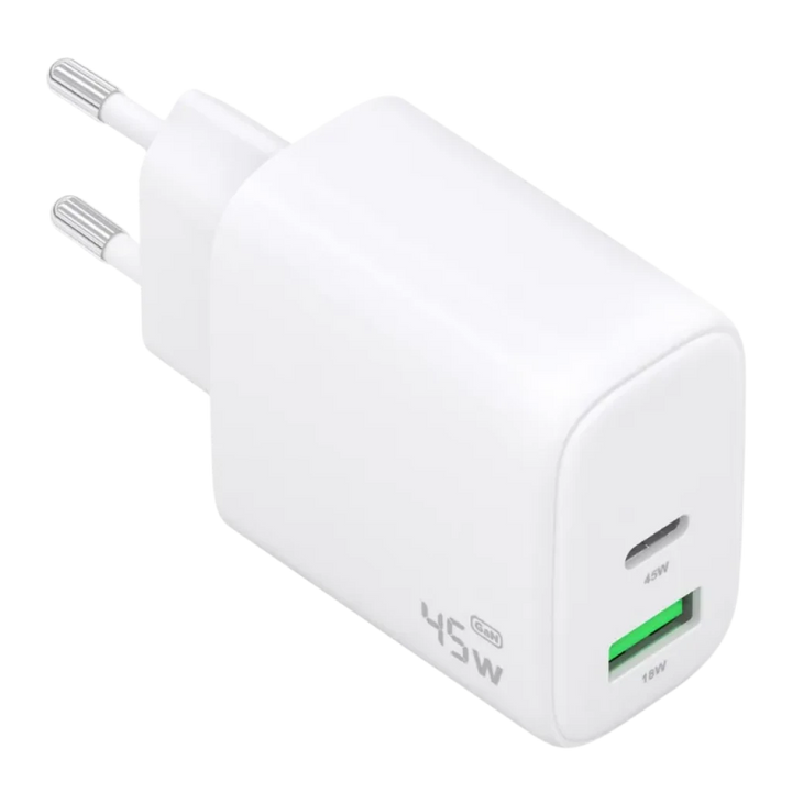 Aisens GaN A110-0971 45 W USB-C + USB-A Branco - Carregador de parede