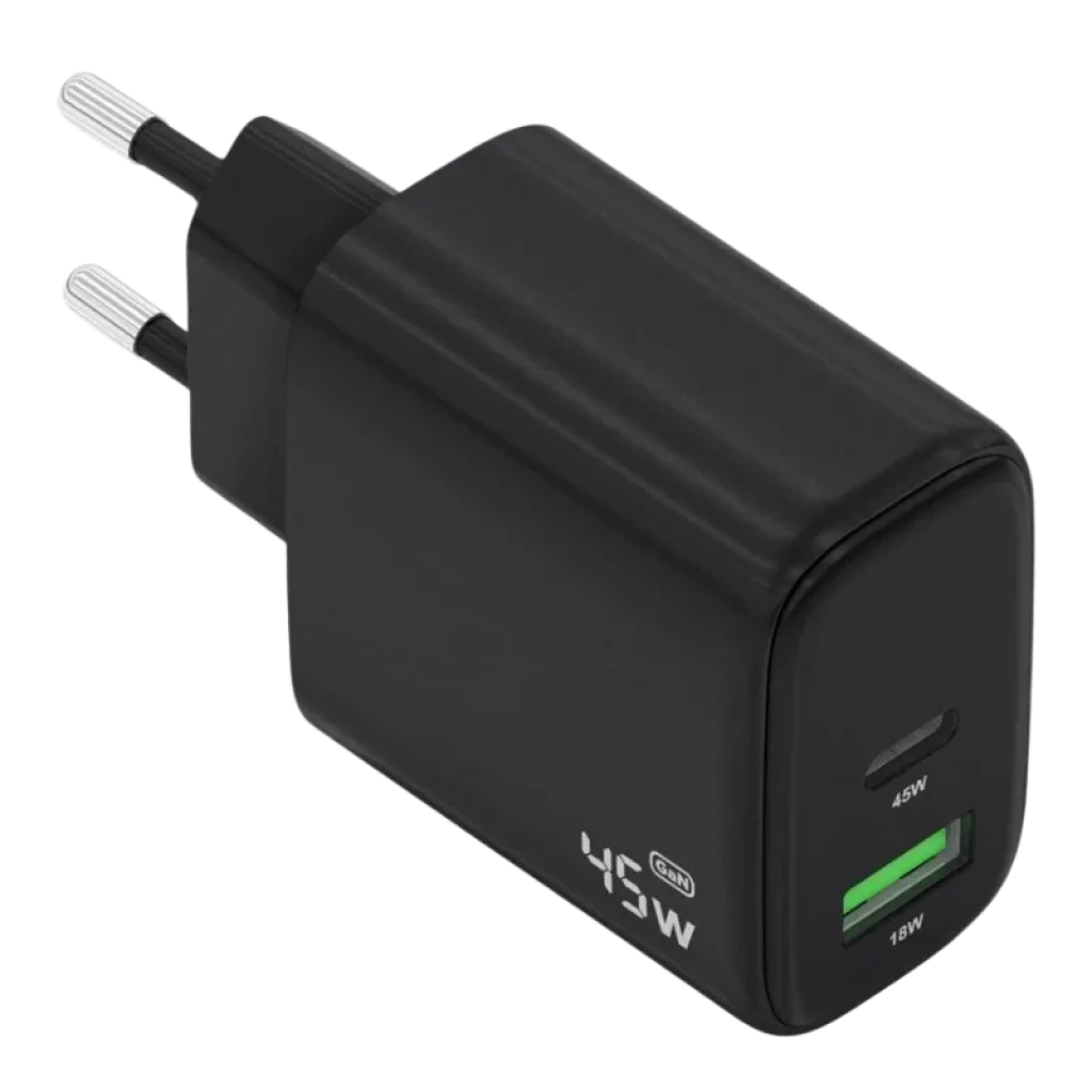Aisens GaN A110-0972 45 W USB-C + USB-A Preto - Carregador de parede