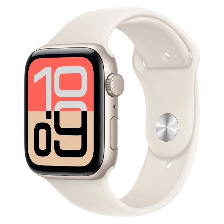 Apple Watch SE 3 GPS 44 mm Branco Estelar com Pulseira Desportiva Branco S/M