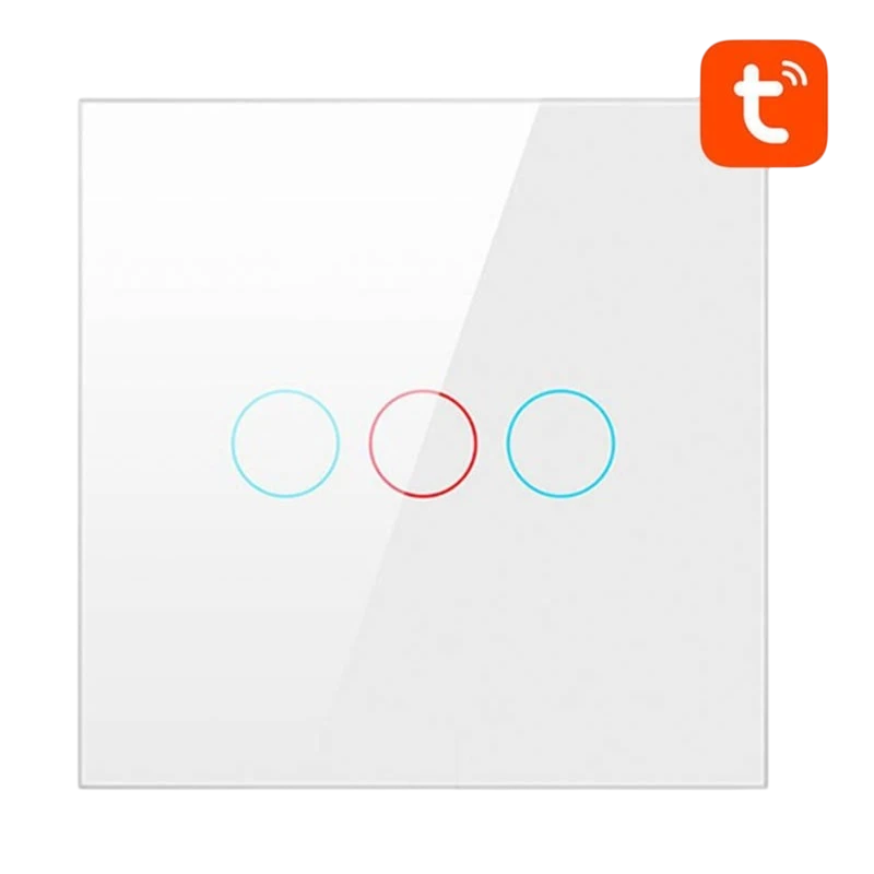 Avatto LZTS02-EU-W3 3 Botões ZigBee Branco - Interruptor Táctil Inteligente