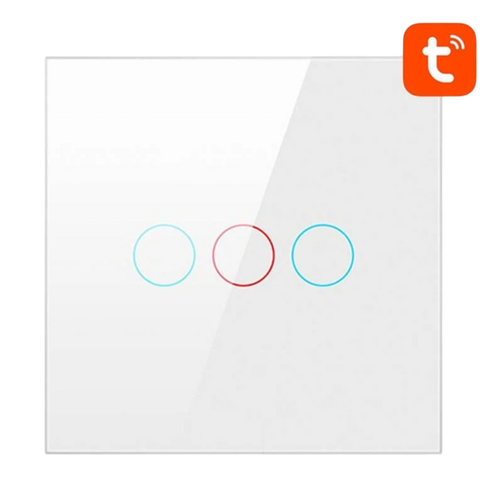 Avatto LZTS02-EU-W3 3 Botões ZigBee Branco - Interruptor Táctil Inteligente