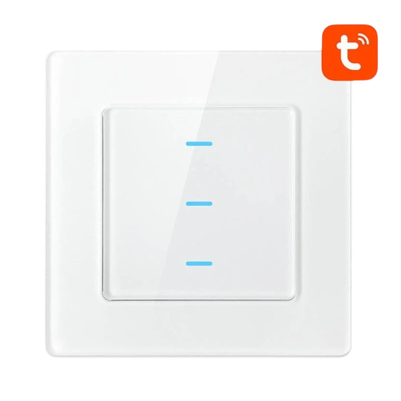 Avatto N-TS10-W3 3 Botões WiFi Branco - Interruptor Táctil Inteligente