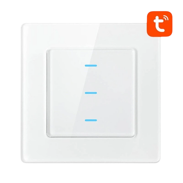 Avatto N-TS10-W3 3 Botões WiFi Branco - Interruptor Táctil Inteligente