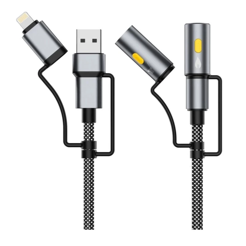 Cabo ultra-resistente de carregamento rápido 6 em 1 240W USB-C/A/Lightning