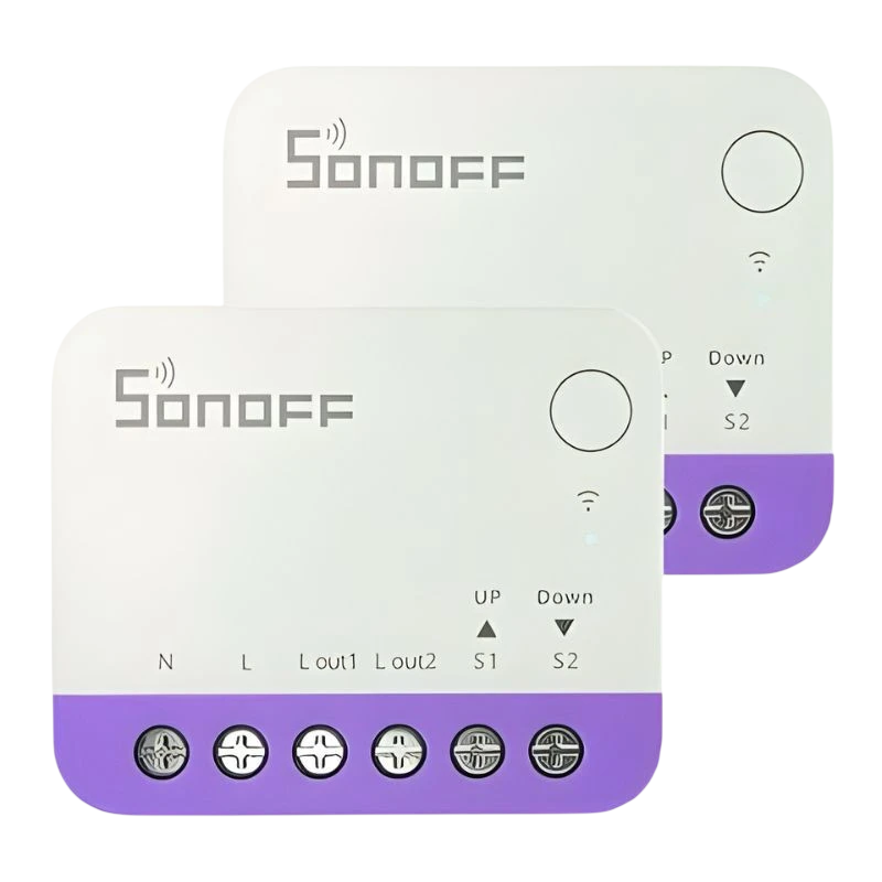 Sonoff MINI-RBS Interruptor para persianas, embalagem de 2 unidades, WiFi, compatível com Alexa, Google e Apple Home, branco