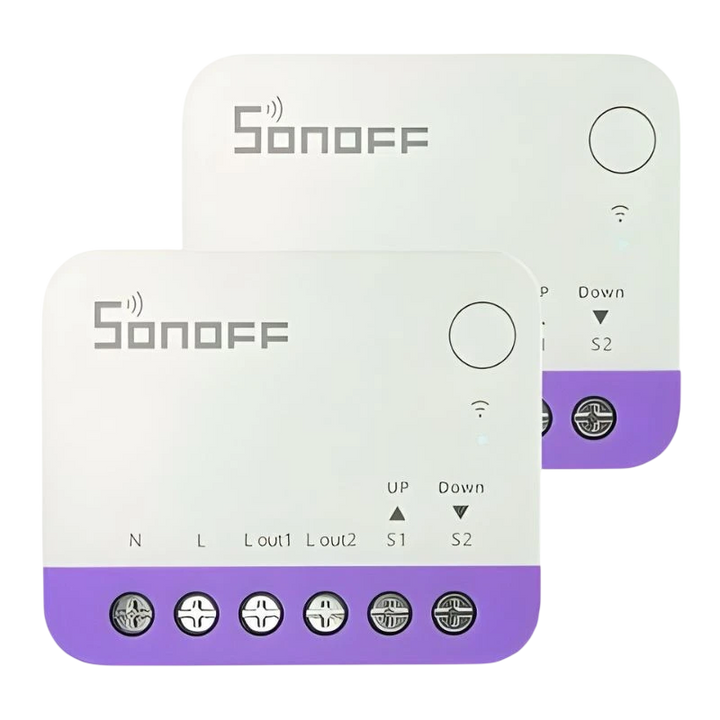 Sonoff MINI-RBS Interruptor para persianas, embalagem de 2 unidades, WiFi, compatível com Alexa, Google e Apple Home, branco