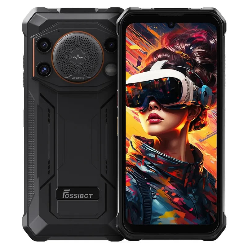 Fossibot F110L 128 GB Laranja Altifalante de 128 dB 4 GB de RAM Bateria de 10000 mAh