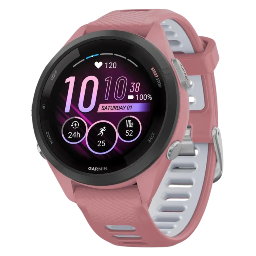 Garmin Forerunner 265S Rosa/Branco Ecrã AMOLED de 1,1 polegadas Até 15 dias de autonomia - Relógio inteligente