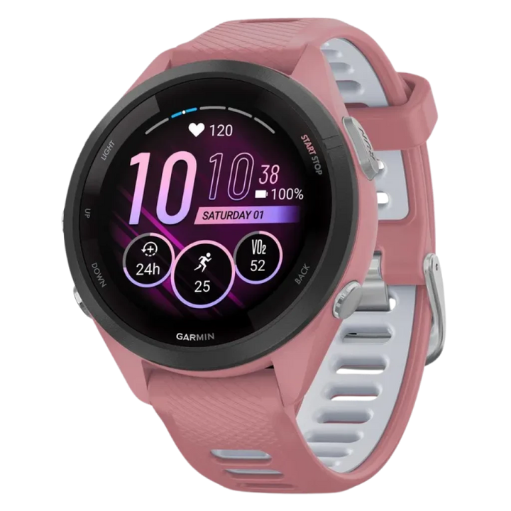 Garmin Forerunner 265S Rosa/Branco Ecrã AMOLED de 1,1 polegadas Até 15 dias de autonomia - Relógio inteligente