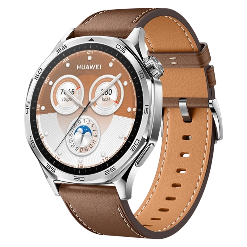 Huawei GT5 46 mm com Pulseira de Couro Castanha