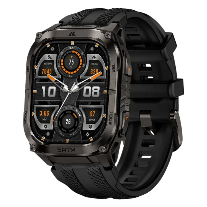 Kospet Tank M4C Preto com pulseira preta com GPS de banda dupla Resistência de nível militar - Relógio inteligente
