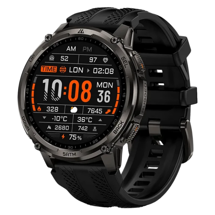 Kospet Tank T4C Preto com bracelete preta Ecrã AMOLED de 1,5 polegadas Resistência de 5 ATM - Relógio inteligente