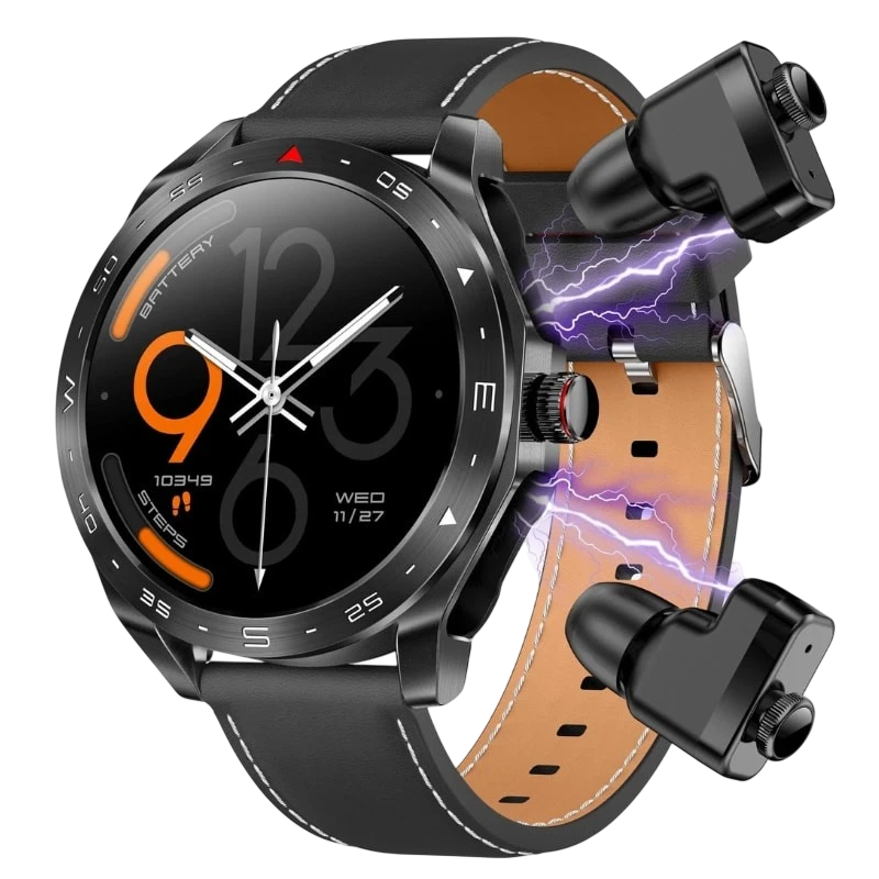 T95 Preto com Bracelete de Couro e Auriculares