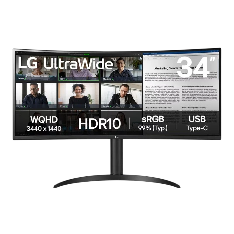 LG 34WR55QK-B 34 Polegadas WQHD VA Curvo 100 Hz