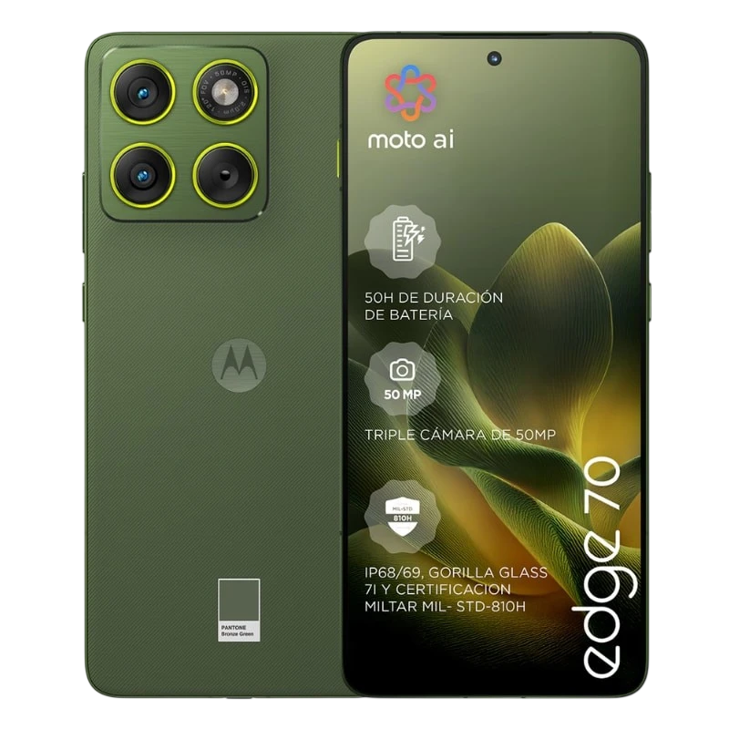 Motorola Edge 70 5G Dual SIM 512 GB Verde Snapdragon 7 Gen 4 12 GB de RAM Ecrã de 6,7"
