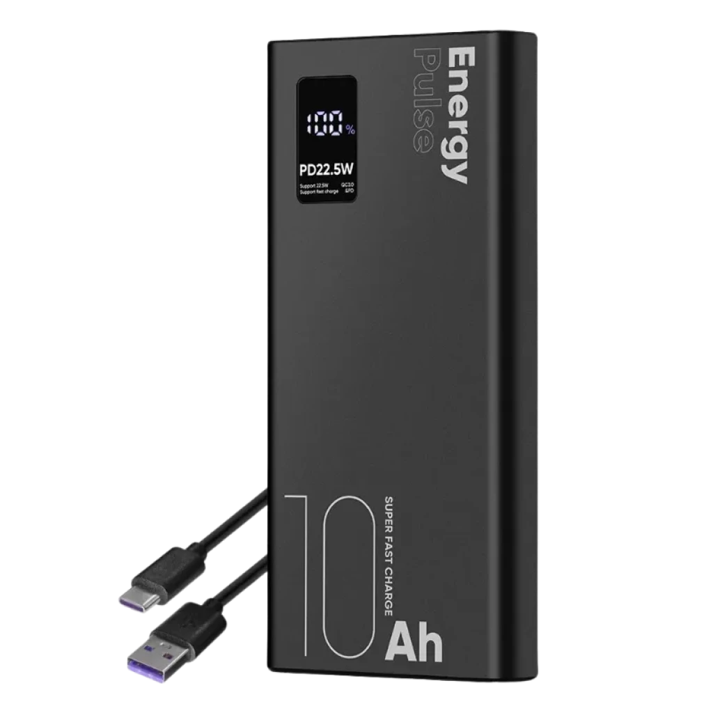 OBAL:ME EnergyPulse Preto 10000mAh 22.5W  - Powerbank