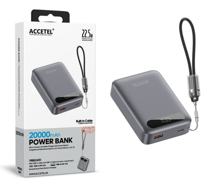 Powerbank Accetel PBB2431G 20000 mAh 22,5W