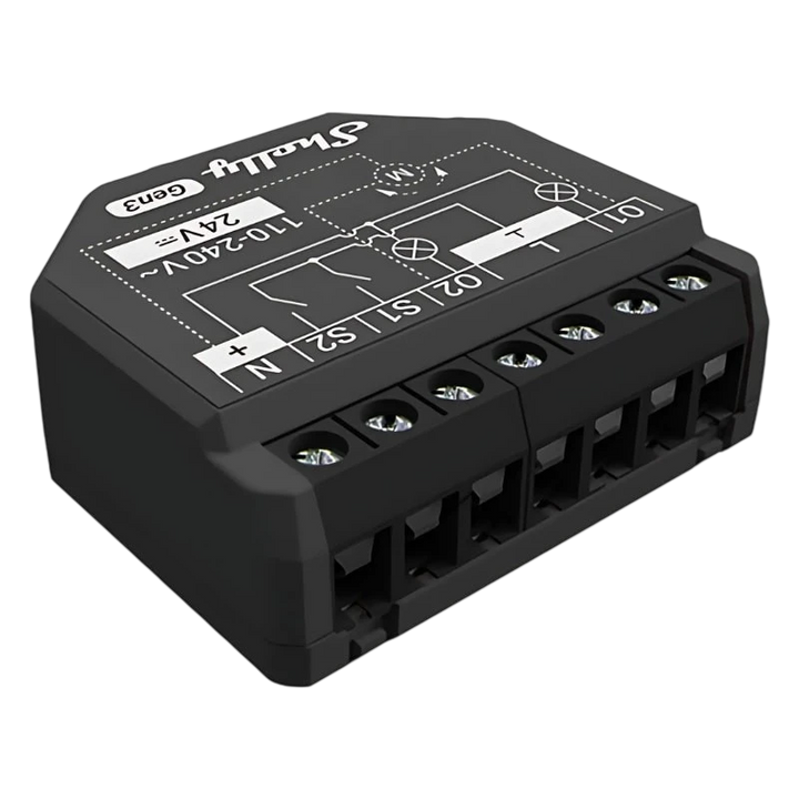 Shelly 2PM Gen3 Preto - Relé Inteligente WiFi