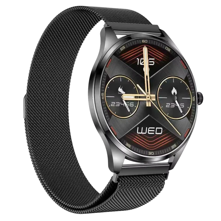 TN99 Smartwatch com Pulseira Milanesa Preto Ecrã AMOLED de 1,43 polegadas