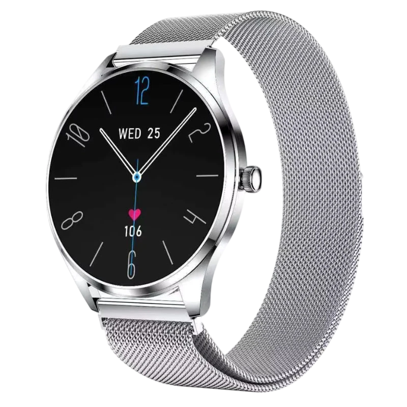 TN99 Smartwatch com Pulseira Milanesa Prata Monitorização da frequência cardíaca