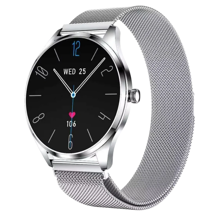 TN99 Smartwatch com Pulseira Milanesa Prata Monitorização da frequência cardíaca