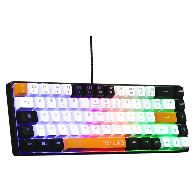 Teclado de membrana The G-Lab Keyz Hydrogen RGB Preto/Branco/Laranja