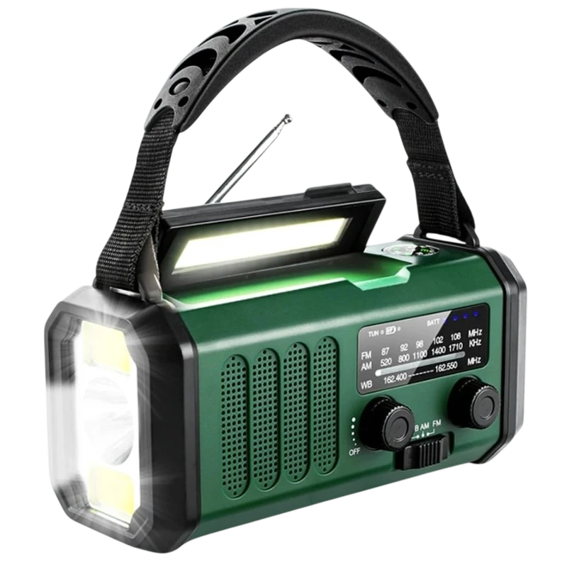 Rádio E30 10000 mAh Verde - Rádio de Emergência