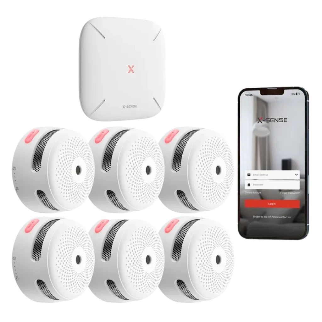 X-Sense FS61 - Kit de 6 Detectores de fumo XS01-M + HUB SBS50