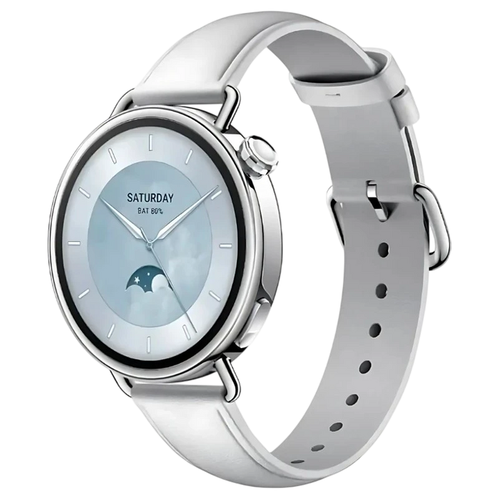 Xiaomi Watch S4 41 mm com bracelete em couro Branco