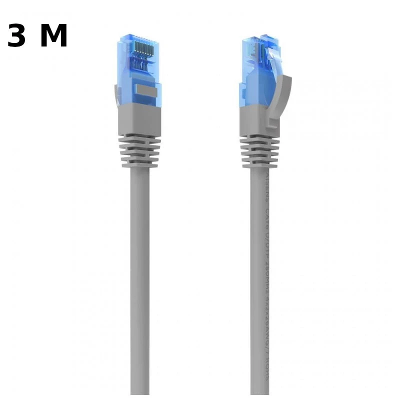 Cabo de rede RJ45 Cat6 UTP UTP CCA AWG26 até 1000 Mbps 3 mts Aisens A135-0778 Cinzento