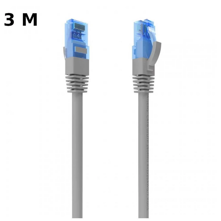 Cabo de rede RJ45 Cat6 UTP UTP CCA AWG26 até 1000 Mbps 3 mts Aisens A135-0778 Cinzento