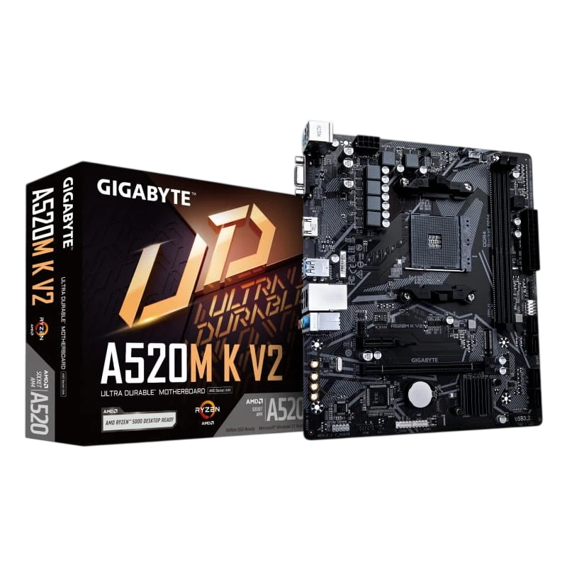 Gigabyte A520M K V2 AMD Socket AM4 64GB Micro ATX Preto