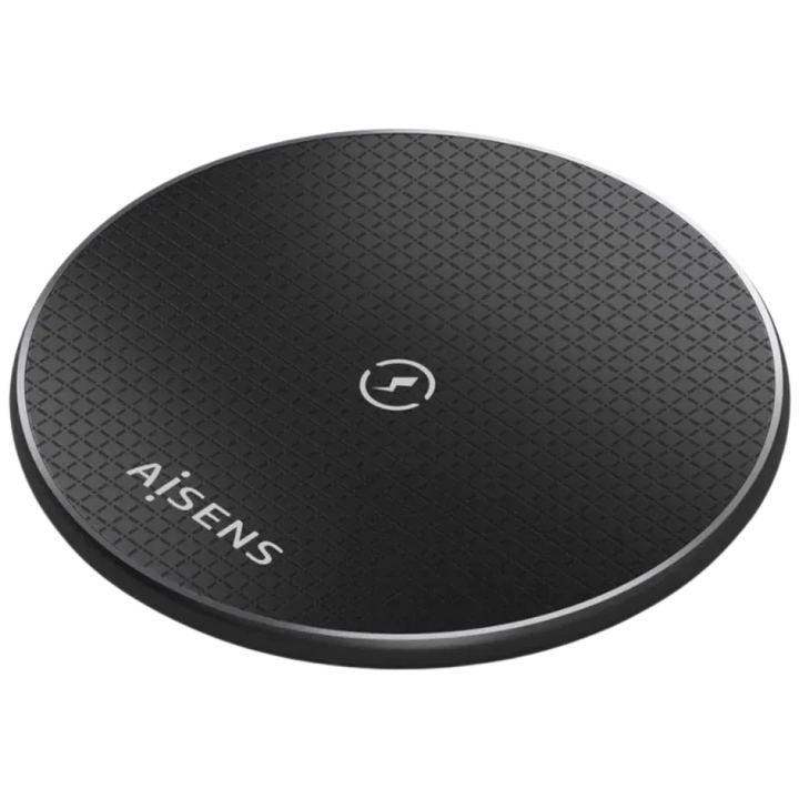 Aisens ASCH-15W1WC058-W Carregador sem fios Qi de 15 W com USB-C - Base de carregamento preta