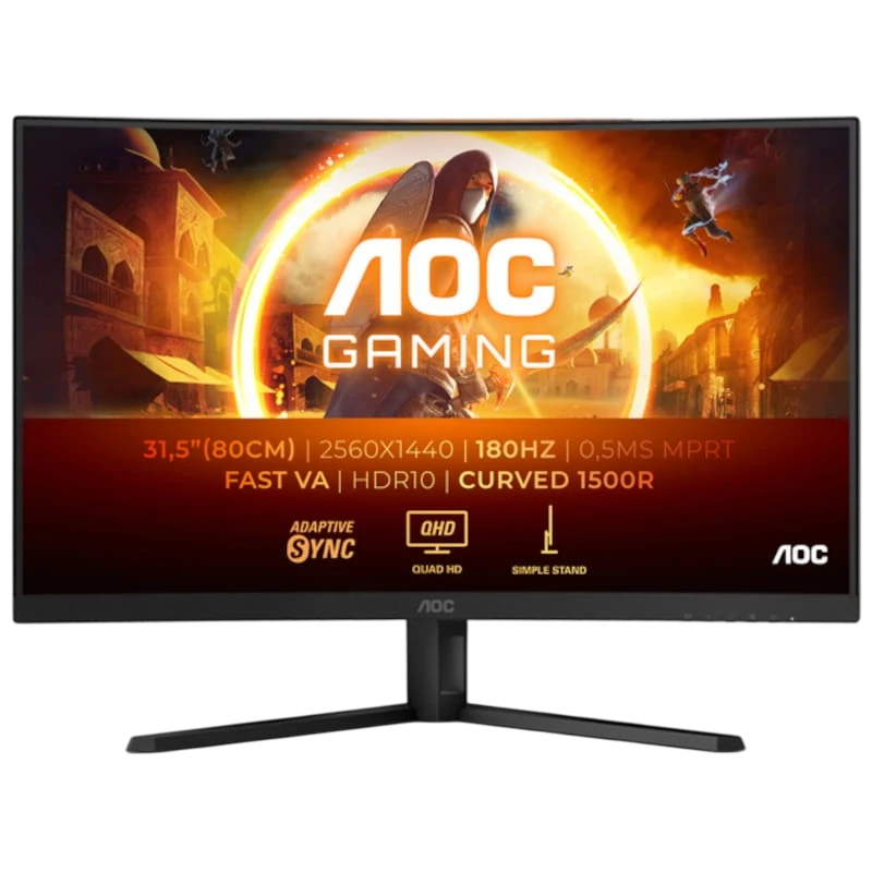 AOC G4 CQ32G4VE 32" 2K QHD VA Curva 180Hz Preto
