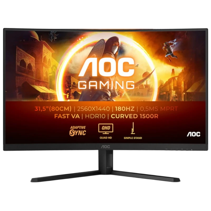 AOC G4 CQ32G4VE 32" 2K QHD VA Curva 180Hz Preto