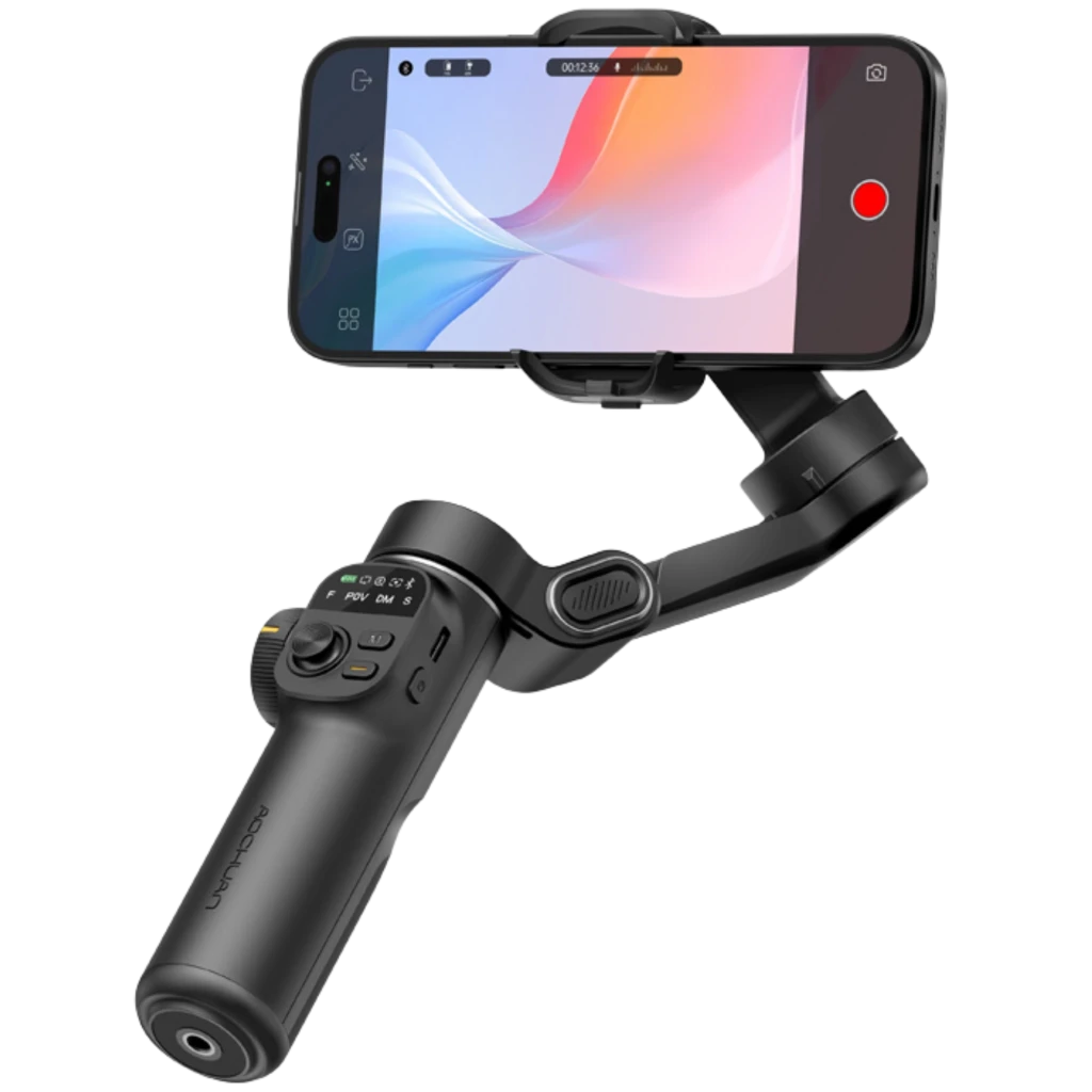 AOCHUAN Smart X2 Standard - Estabilizador de 3 eixos para smartphone, dobrável, preto