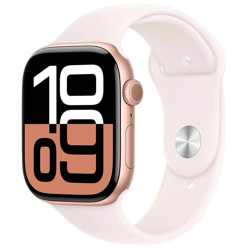 Apple Watch Series 10 GPS 46mm Alumínio Rosa‑dourado com Bracelete Desportiva M/L