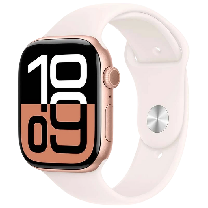 Apple Watch Series 10 GPS 46mm Alumínio Rosa‑dourado com Bracelete Desportiva M/L