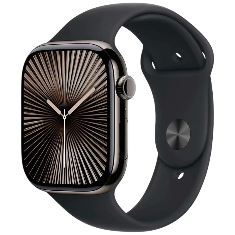 Apple Watch Series 10 GPS + Cellular 46mm Titânio Ardósia com Bracelete Desportiva S/M