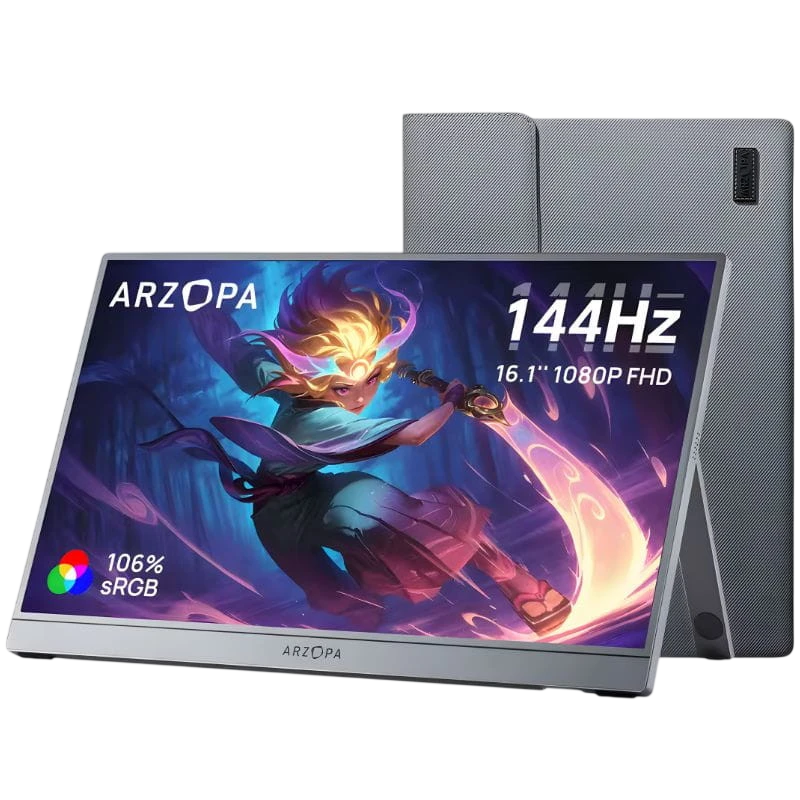 Arzopa Z1FC 16,1" FHD IPS 144Hz HDR Cinzento - Monitor portátil com capa de transporte