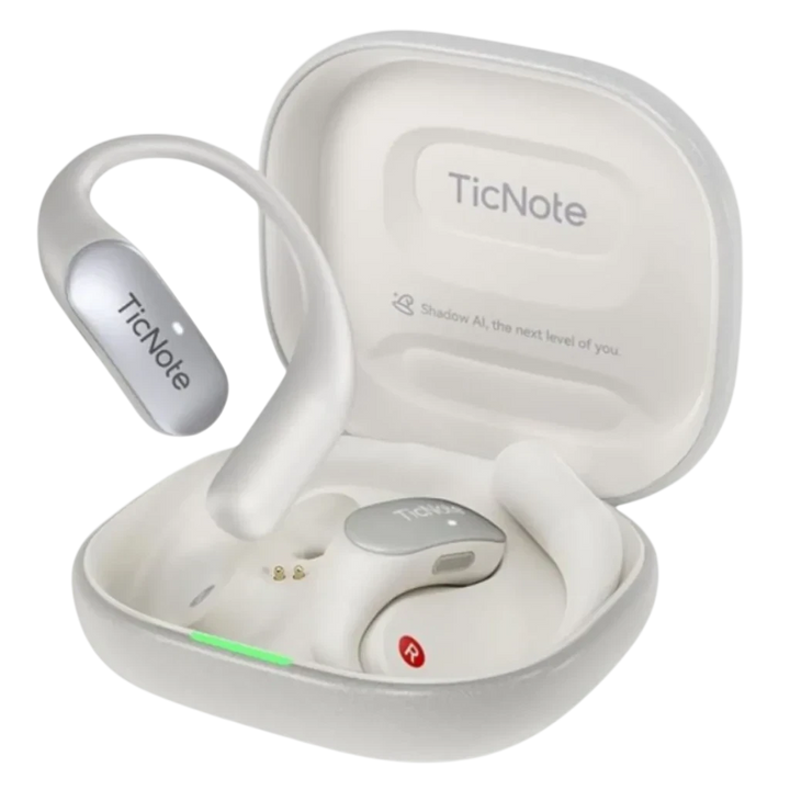 TicNote Pods 4G Branco - Auriculares Open-Ear com transcrição por IA e eSIM