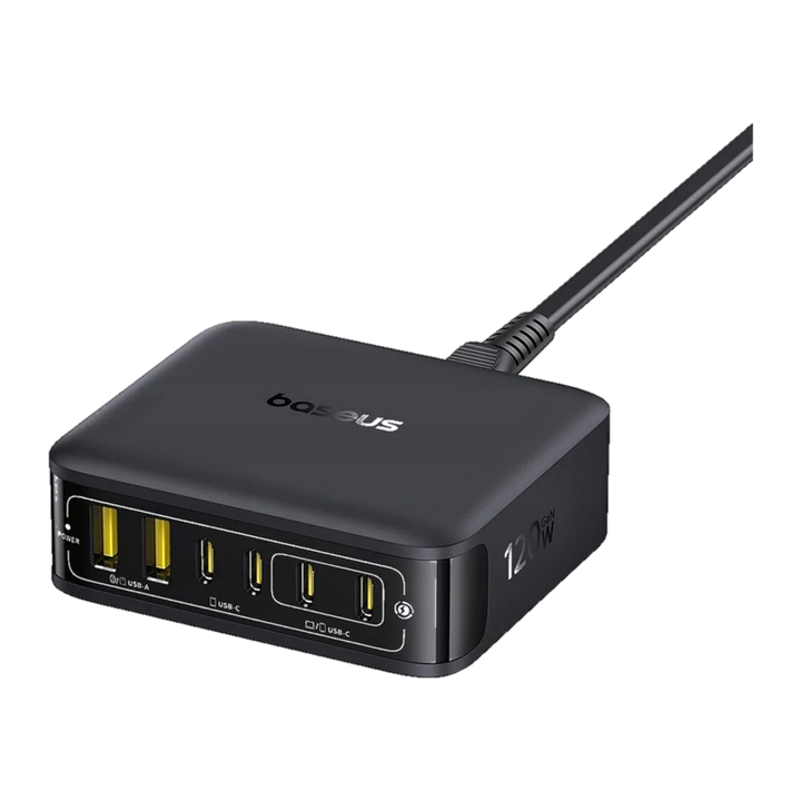 Baseus E0120T00 120 W, 6 portas, carregamento rápido - Carregador universal