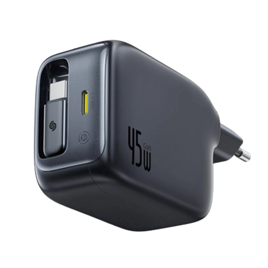 Baseus EnerCore CJ11 USB-C 45 W – Carregador de parede com cabo retrátil