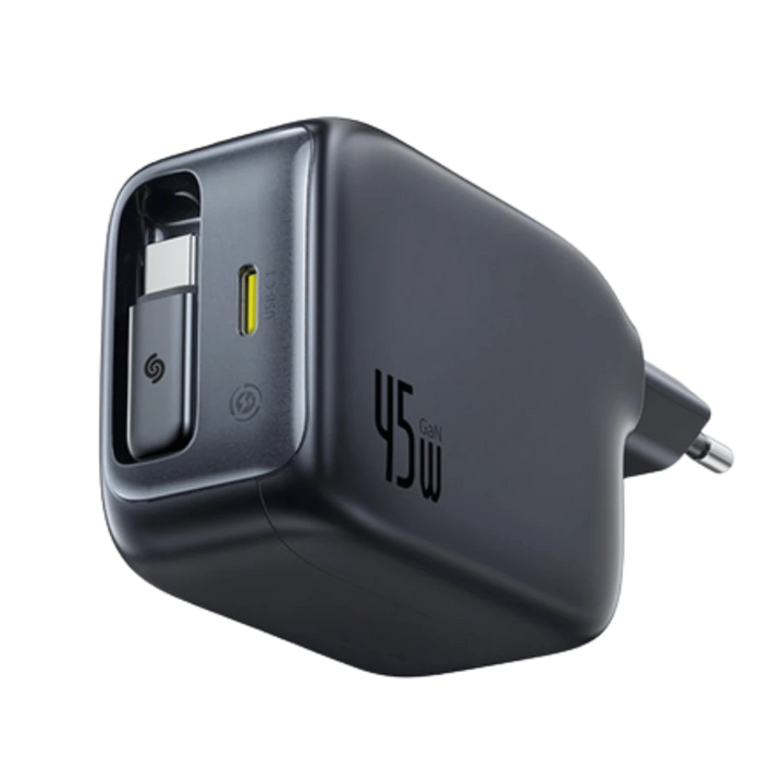 Baseus EnerCore CJ11 USB-C 45 W – Carregador de parede com cabo retrátil