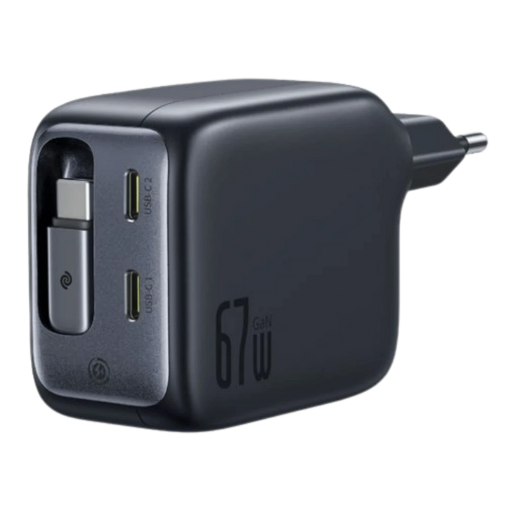 Baseus EnerCore CJ11 USB-C 67 W – Carregador de parede com cabo retrátil