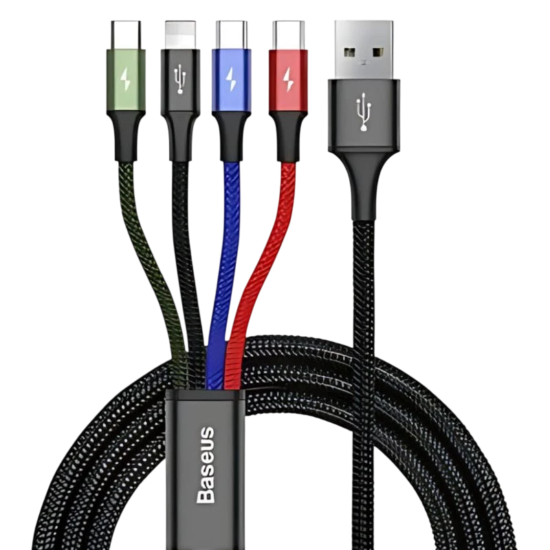 Baseus Fast 4 em 1 - 2xUSB-C 1xLightning 1xMicroUSB