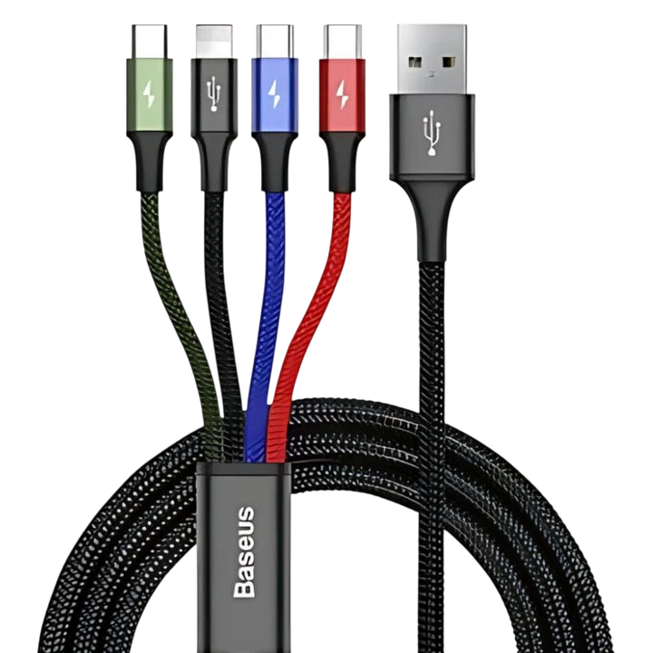 Baseus Fast 4 em 1 - 2xUSB-C 1xLightning 1xMicroUSB