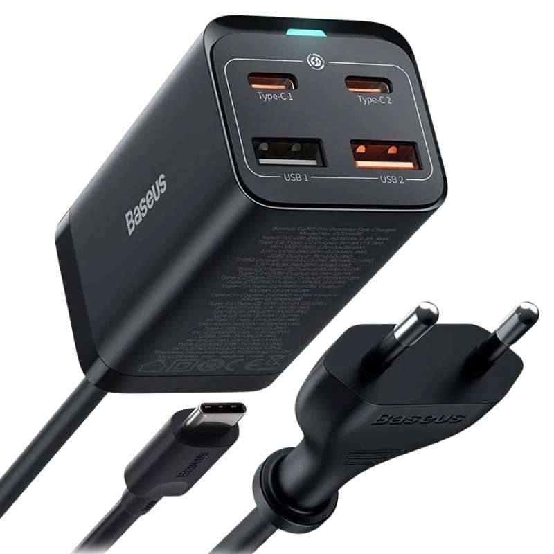Baseus GaN3 Pro  Quick Charger 65W 2xUSB-A 2xUSB-C - Carregador
